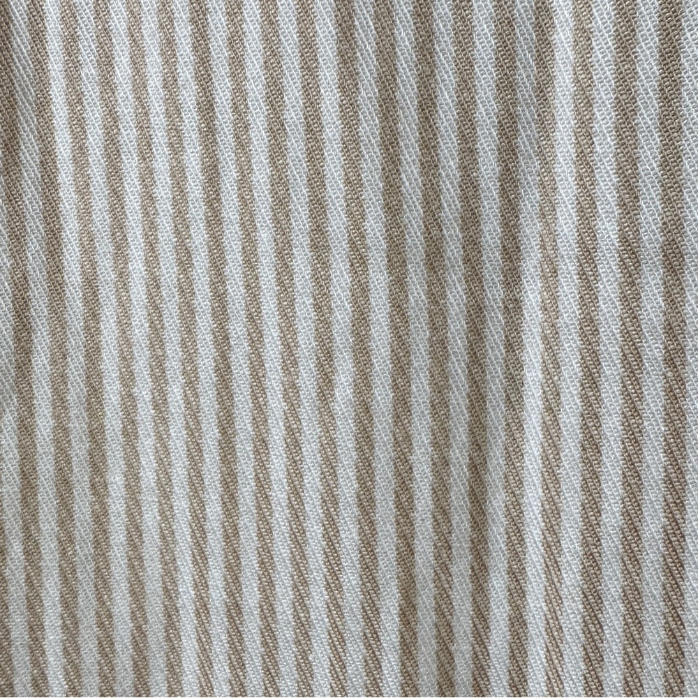 NWT Ann Taylor Toasted Oat Striped Balloon Sleeve Button Front Midi Dress Sz 16 - Picture 7 of 8